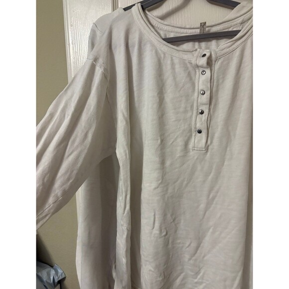 Free People Organic Cotton Lounge Top and Pants in Ivory, size XL - Picture 4 of 12